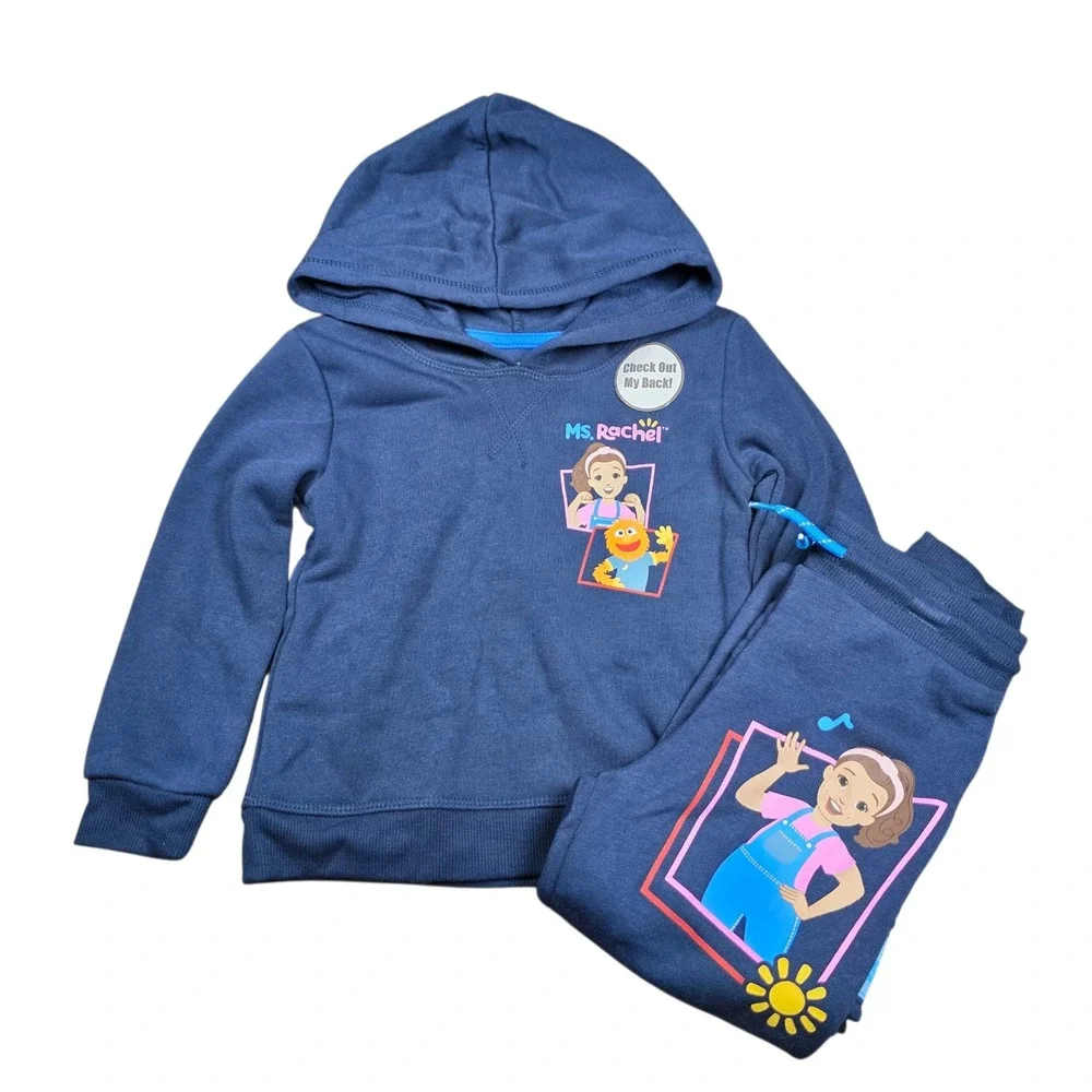Ms Rachel Toddler Kids Navy Blue Hoodie and Jogger Sweatpant Set 2pc 3T NEW